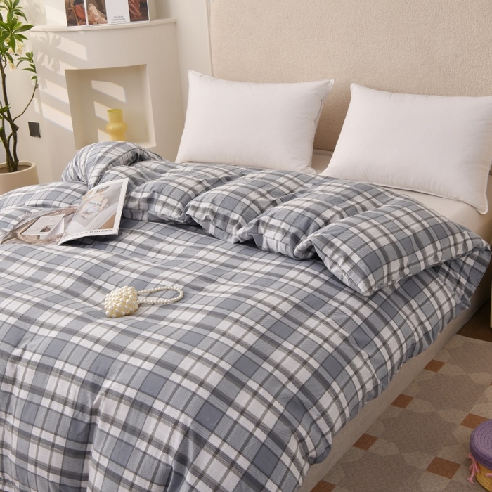 91家纺网 家纺一手货源 找家纺 小叮当家纺仓储工厂店 2025新款水洗棉印花被套单品被套单件被套 大蓝格