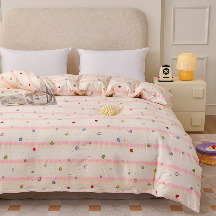 91家纺网 家纺一手货源 找家纺 小叮当家纺仓储工厂店 2025新款水洗棉印花被套单品被套单件被套 满天星