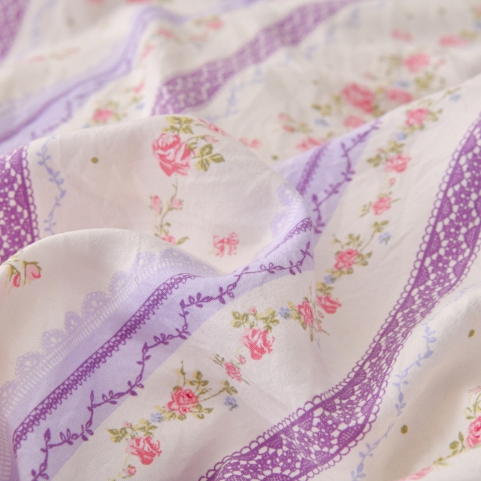 91家纺网 家纺一手货源 找家纺 小叮当家纺仓储工厂店 2025新款水洗棉印花被套单品被套单件被套 紫晴