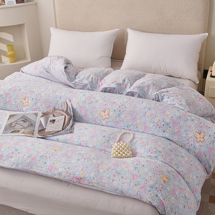 91家纺网 家纺一手货源 找家纺 小叮当家纺仓储工厂店 2025新款水洗棉印花被套单品被套单件被套 繁花