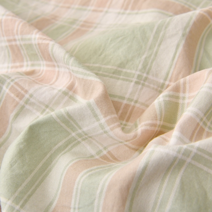 91家纺网 家纺一手货源 找家纺 小叮当家纺仓储工厂店 2025新款水洗棉印花被套单品被套单件被套 大绿格