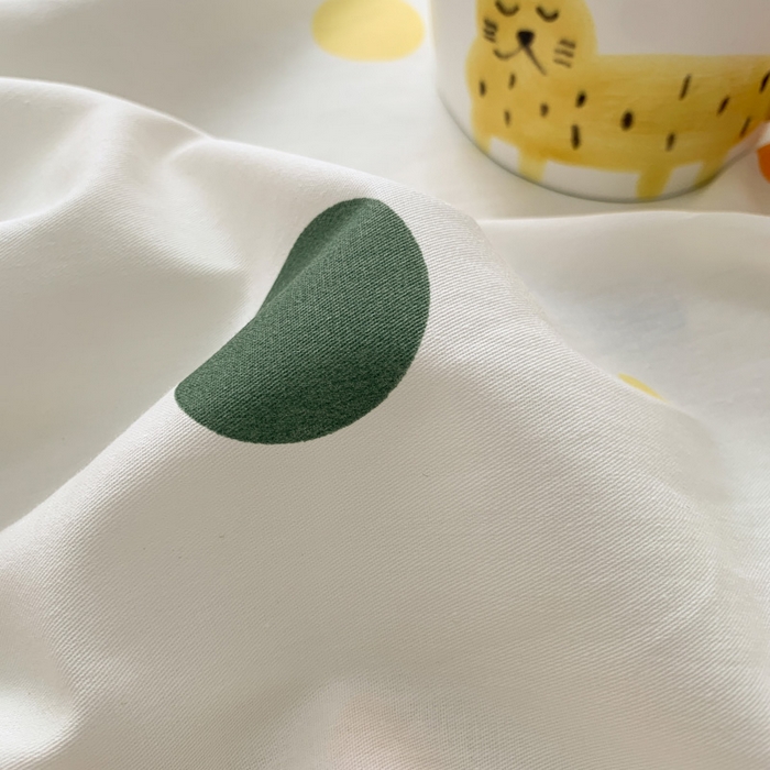 91家纺网 家纺一手货源 找家纺 如意朵 2025新款全棉纯棉小清新印花加绣花四件套 蜜糖狗