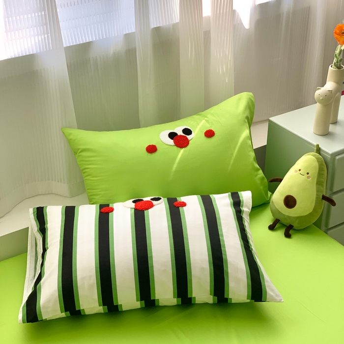 91家纺网 家纺一手货源 找家纺 如意朵 2025新款全棉纯棉小清新印花加绣花四件套 许愿树