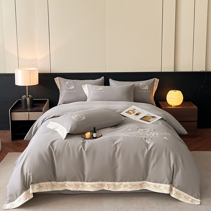 91家纺网 家纺一手货源 找家纺 （总）小叮当家纺仓储工厂店 2025新款(买家秀不断货)亲肤A类全棉纯棉长绒棉全棉纯棉磨毛四件套-斯嘉丽系列