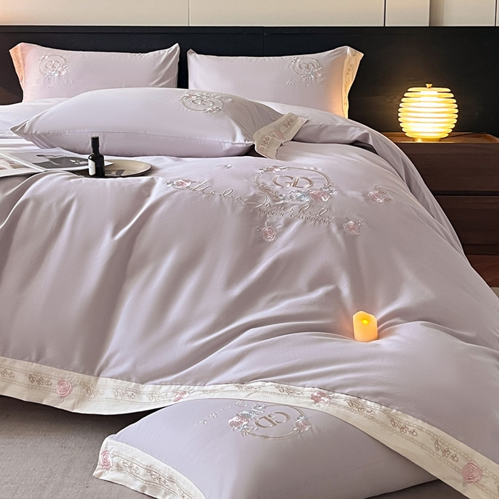 91家纺网 家纺一手货源 找家纺 小叮当家纺仓储工厂店 2025新款(买家秀不断货)亲肤A类全棉纯棉长绒棉全棉纯棉磨毛四件套-斯嘉丽系列 斯嘉丽-海葵紫