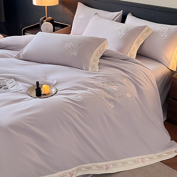 91家纺网 家纺一手货源 找家纺 小叮当家纺仓储工厂店 2025新款(买家秀不断货)亲肤A类全棉纯棉长绒棉全棉纯棉磨毛四件套-斯嘉丽系列 斯嘉丽-海葵紫