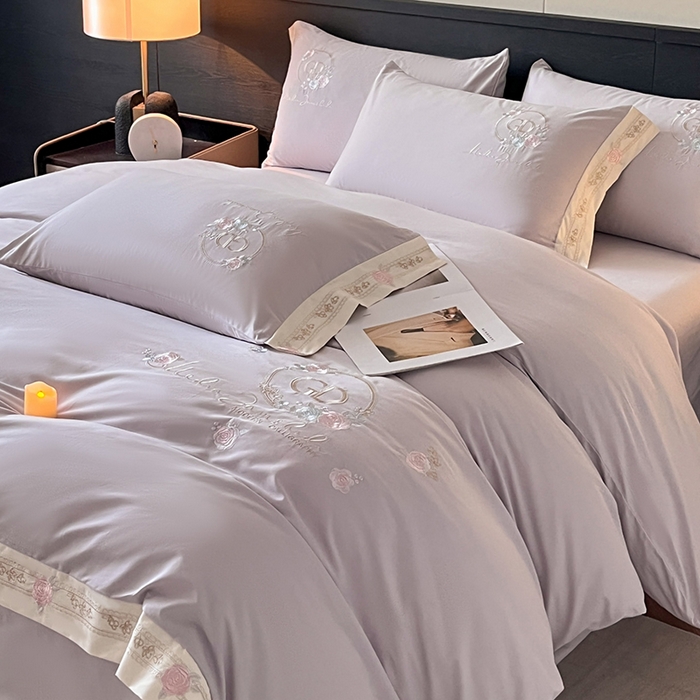 91家纺网 家纺一手货源 找家纺 小叮当家纺仓储工厂店 2025新款(买家秀不断货)亲肤A类全棉纯棉长绒棉全棉纯棉磨毛四件套-斯嘉丽系列 斯嘉丽-海葵紫