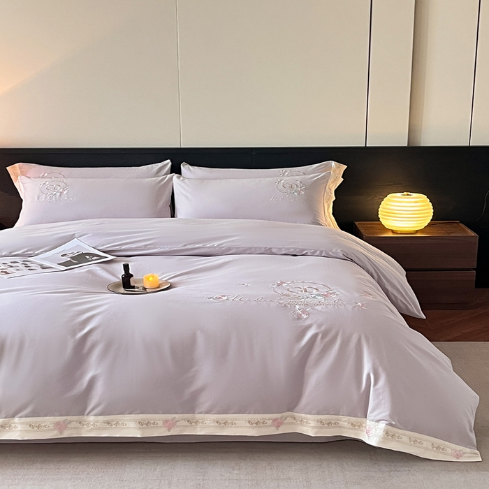 91家纺网 家纺一手货源 找家纺 小叮当家纺仓储工厂店 2025新款(买家秀不断货)亲肤A类全棉纯棉长绒棉全棉纯棉磨毛四件套-斯嘉丽系列 斯嘉丽-海葵紫