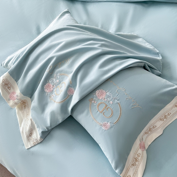 91家纺网 家纺一手货源 找家纺 小叮当家纺仓储工厂店 2025新款(买家秀不断货)亲肤A类全棉纯棉长绒棉全棉纯棉磨毛四件套-斯嘉丽系列 斯嘉丽-飘蓝