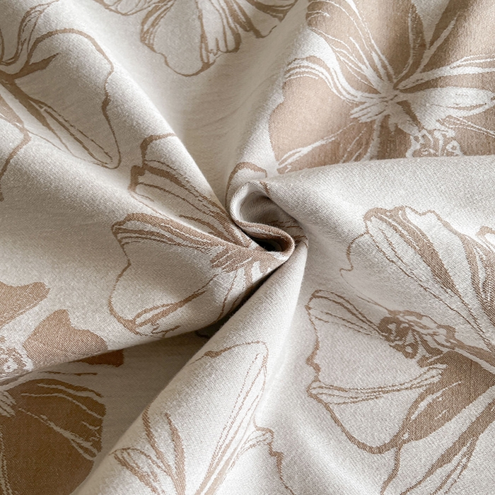 91家纺网 家纺一手货源 找家纺 小叮当家纺仓储工厂店 2025新款(买家秀 不断货)A类亲肤全棉纯棉色织大提花磨毛四件套床单床笠-花漾 繁花寄语-咖