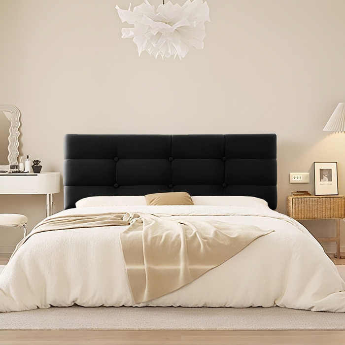 91家纺网 家纺一手货源 找家纺 沐沐家纺 2026新款小羊绒床头靠背（有床头款) 黑色