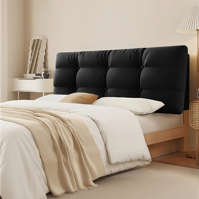 91家纺网 家纺一手货源 找家纺 沐沐家纺 2026新款小羊绒床头靠背（有床头款) 黑色