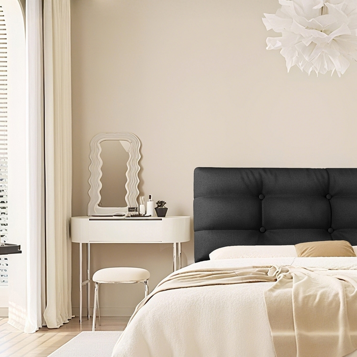 91家纺网 家纺一手货源 找家纺 沐沐家纺 2026新款小羊绒床头靠背（有床头款) 黑色