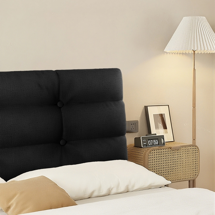 91家纺网 家纺一手货源 找家纺 沐沐家纺 2026新款小羊绒床头靠背（有床头款) 黑色