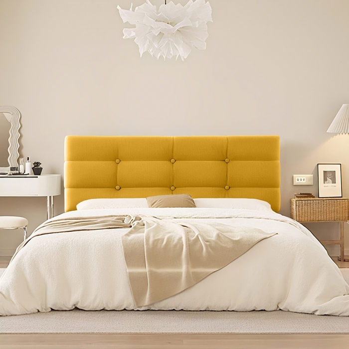 91家纺网 家纺一手货源 找家纺 沐沐家纺 2026新款小羊绒床头靠背（有床头款) 黄色