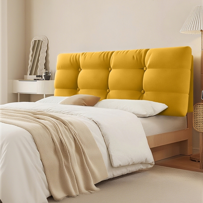 91家纺网 家纺一手货源 找家纺 沐沐家纺 2026新款小羊绒床头靠背（有床头款) 黄色