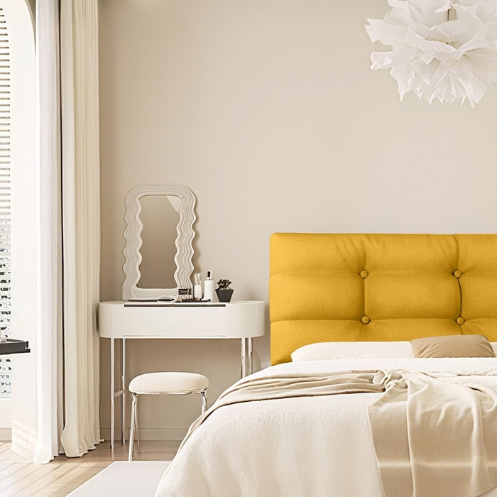 91家纺网 家纺一手货源 找家纺 沐沐家纺 2026新款小羊绒床头靠背（有床头款) 黄色