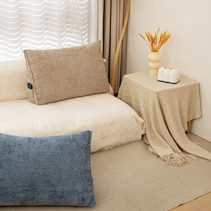 91家纺网 家纺一手货源 找家纺 沐沐家纺 2026新款十字绒三角靠背 组合图仅供展示不可下单