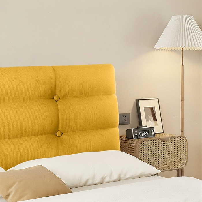 91家纺网 家纺一手货源 找家纺 沐沐家纺 2026新款小羊绒床头靠背（有床头款) 黄色