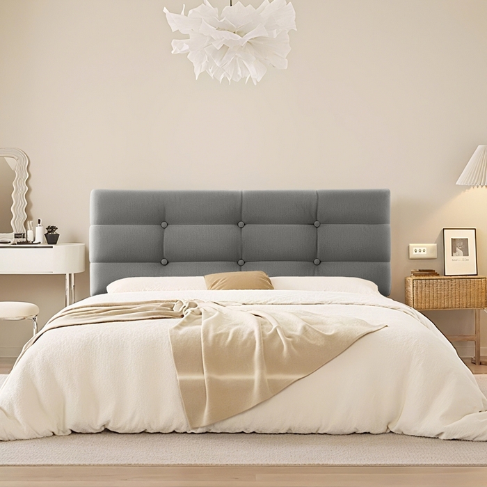 91家纺网 家纺一手货源 找家纺 沐沐家纺 2026新款小羊绒床头靠背（有床头款) 灰色