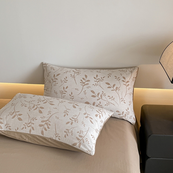 91家纺网 家纺一手货源 找家纺 小叮当家纺仓储工厂店 2025新款(买家秀 不断货)A类亲肤全棉纯棉色织大提花磨毛四件套床单床笠-花漾 浪漫满屋-咖