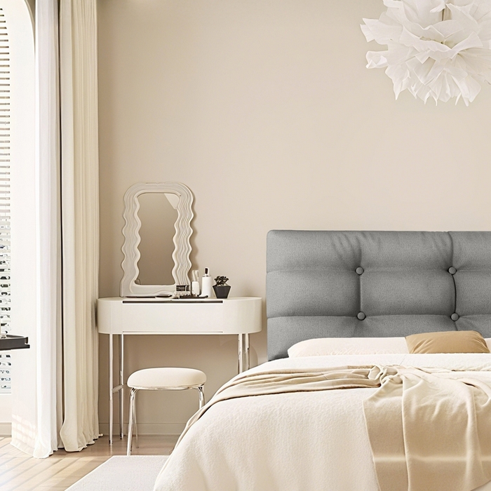 91家纺网 家纺一手货源 找家纺 沐沐家纺 2026新款小羊绒床头靠背（有床头款) 灰色