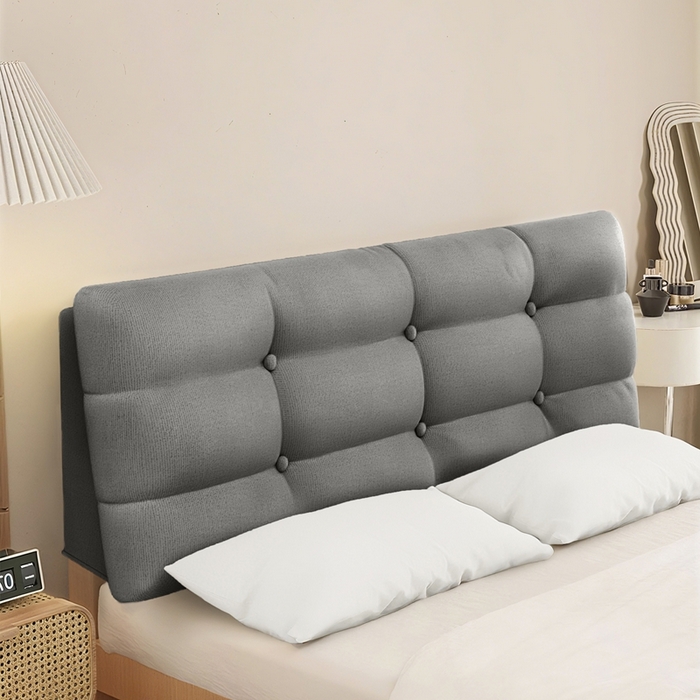 沐沐家纺 2026新款小羊绒床头靠背（有床头款) 灰色