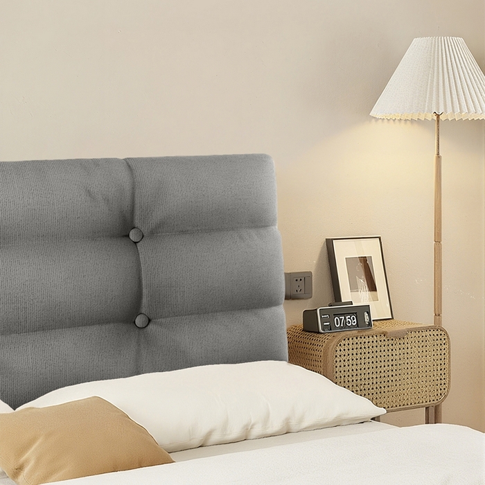 91家纺网 家纺一手货源 找家纺 沐沐家纺 2026新款小羊绒床头靠背（有床头款) 灰色