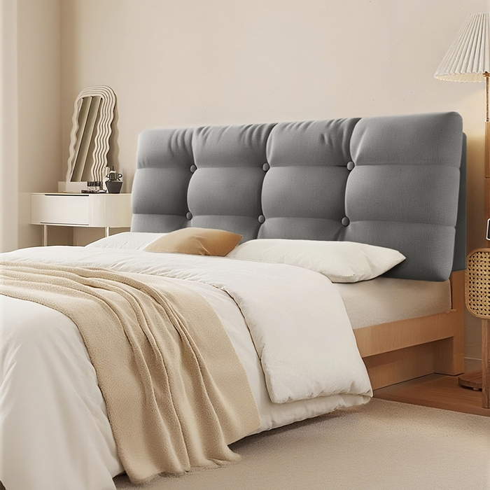 91家纺网 家纺一手货源 找家纺 沐沐家纺 2026新款小羊绒床头靠背（有床头款) 灰色