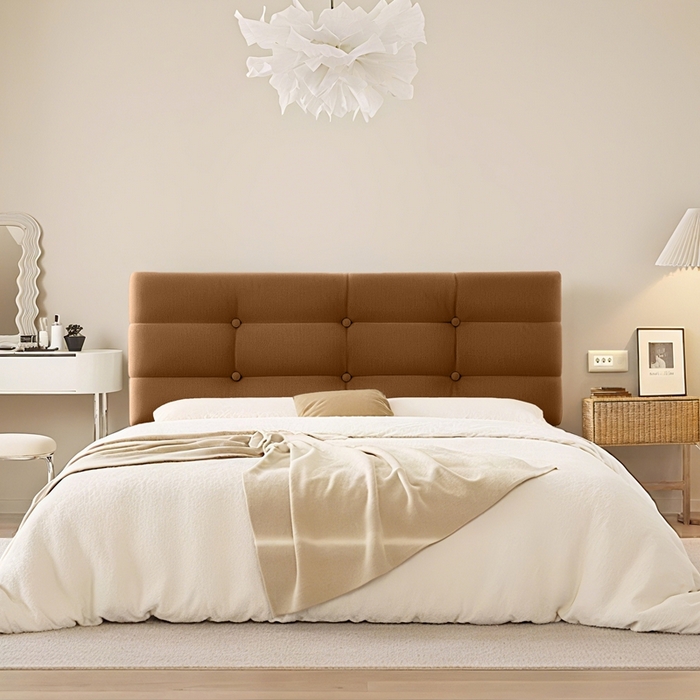 91家纺网 家纺一手货源 找家纺 沐沐家纺 2026新款小羊绒床头靠背（有床头款) 棕色