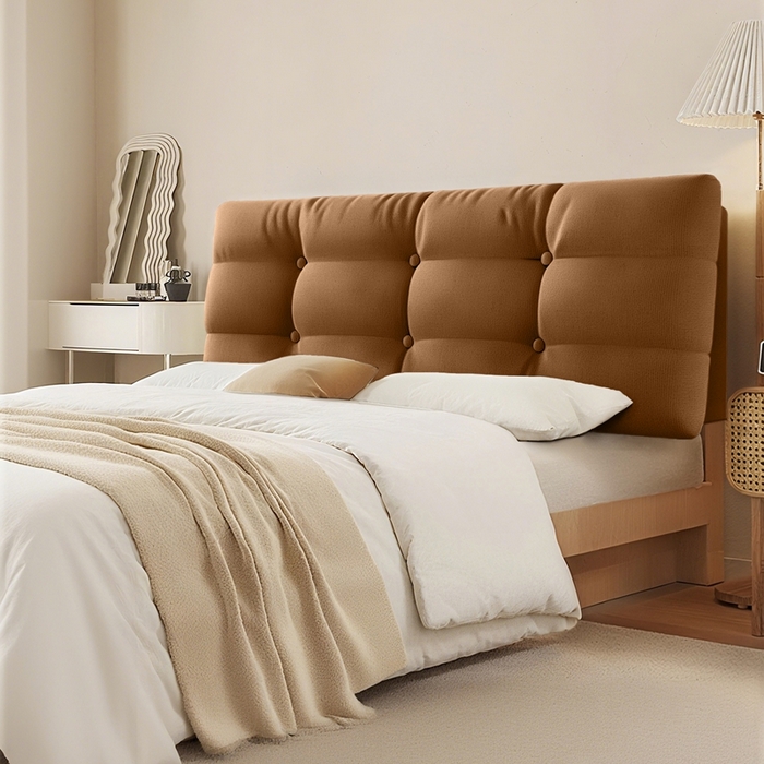 91家纺网 家纺一手货源 找家纺 沐沐家纺 2026新款小羊绒床头靠背（有床头款) 棕色