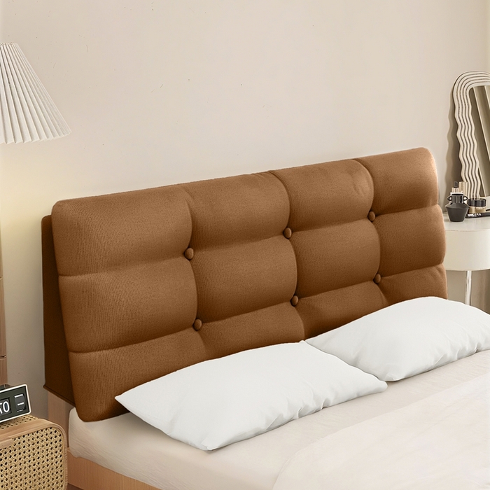 沐沐家纺 2026新款小羊绒床头靠背（有床头款) 棕色