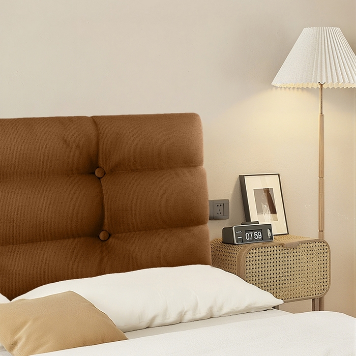 91家纺网 家纺一手货源 找家纺 沐沐家纺 2026新款小羊绒床头靠背（有床头款) 棕色