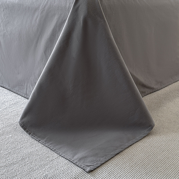 91家纺网 家纺一手货源 找家纺 小叮当家纺仓储工厂店 2025新款(买家秀 不断货)亲肤A类母婴级全棉纯棉三层纱色织提花磨毛四件套素影 素影-本色-灰