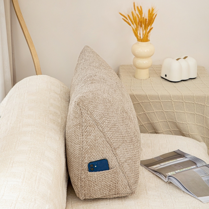 91家纺网 家纺一手货源 找家纺 沐沐家纺 2026新款十字绒三角靠背 琉璃咖