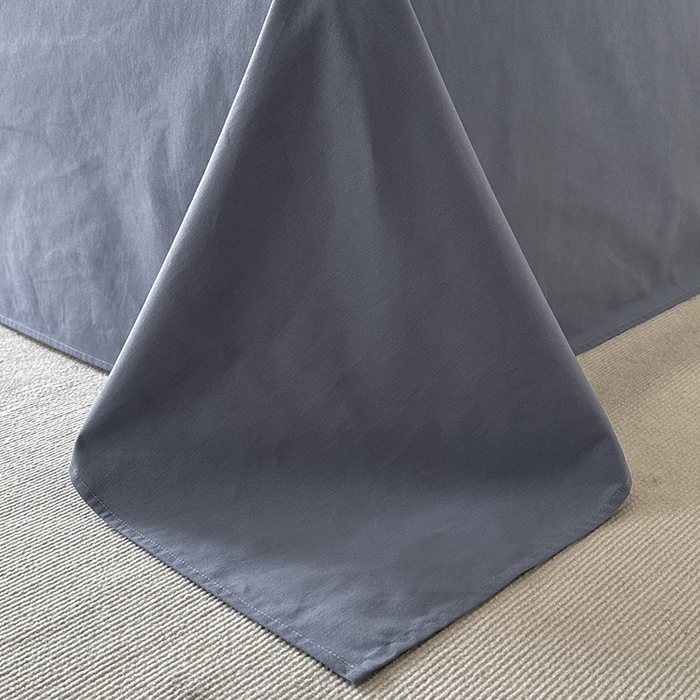 91家纺网 家纺一手货源 找家纺 小叮当家纺仓储工厂店 2025新款(买家秀 不断货)亲肤A类母婴级全棉纯棉三层纱色织提花磨毛四件套素影 素影-静谧-蓝