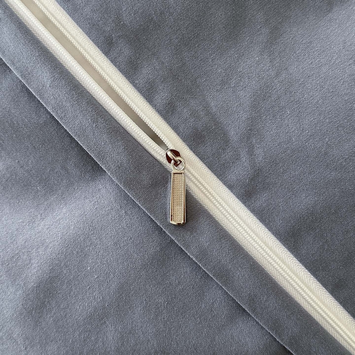 91家纺网 家纺一手货源 找家纺 小叮当家纺仓储工厂店 2025新款(买家秀 不断货)亲肤A类母婴级全棉纯棉三层纱色织提花磨毛四件套素影 素影-静谧-蓝