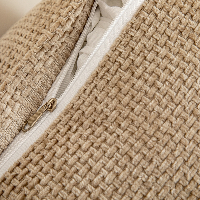 91家纺网 家纺一手货源 找家纺 沐沐家纺 2026新款十字绒三角靠背 琉璃咖