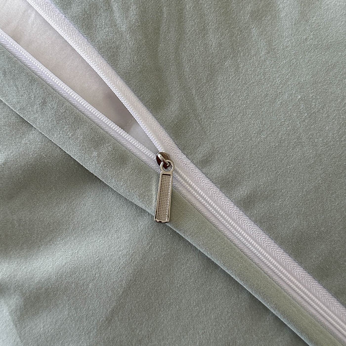 91家纺网 家纺一手货源 找家纺 小叮当家纺仓储工厂店 2025新款(买家秀 不断货)亲肤A类母婴级全棉纯棉三层纱色织提花磨毛四件套素影 素影-本色-绿