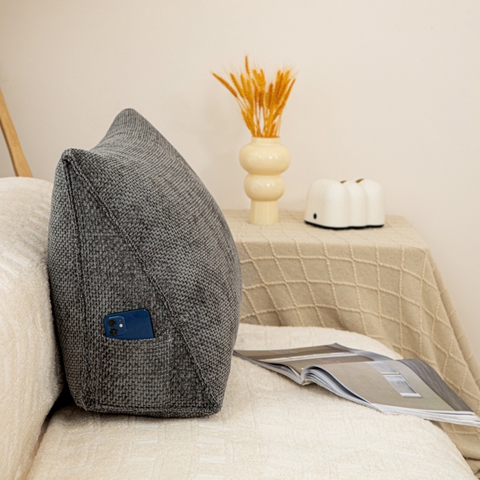 91家纺网 家纺一手货源 找家纺 沐沐家纺 2026新款十字绒三角靠背 碳黑黑