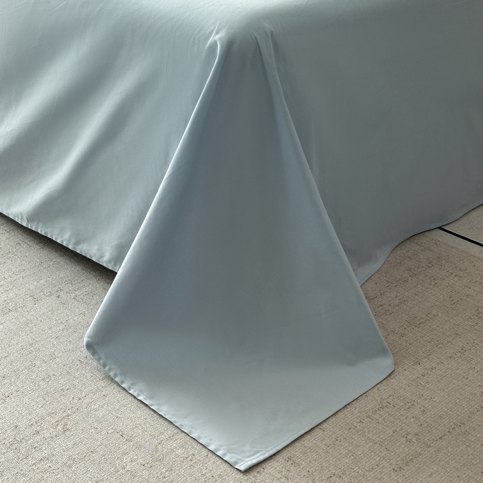 91家纺网 家纺一手货源 找家纺 小叮当家纺仓储工厂店 2025新款(买家秀 不断货)A类全棉长绒棉纯棉加厚刺绣磨毛四件套-邂逅 邂逅-云天蓝灰