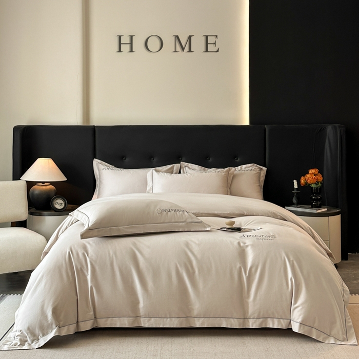 91家纺网 家纺一手货源 找家纺 小叮当家纺仓储工厂店 2025新款(买家秀 不断货)A类全棉长绒棉纯棉加厚刺绣磨毛四件套-邂逅 邂逅-钛银灰