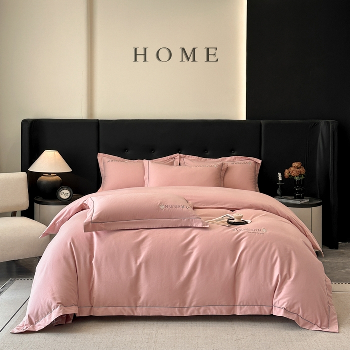 91家纺网 家纺一手货源 找家纺 小叮当家纺仓储工厂店 2025新款(买家秀 不断货)A类全棉长绒棉纯棉加厚刺绣磨毛四件套-邂逅 邂逅-露娜粉