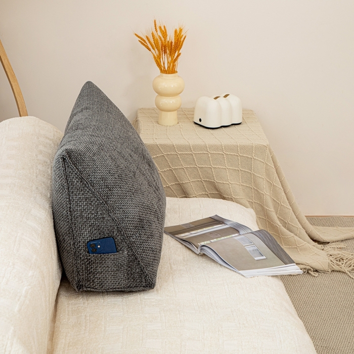 91家纺网 家纺一手货源 找家纺 沐沐家纺 2026新款十字绒三角靠背 碳黑黑