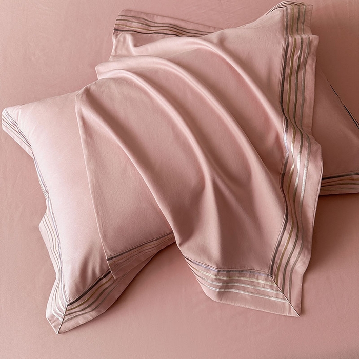 91家纺网 家纺一手货源 找家纺 小叮当家纺仓储工厂店 2025新款A类(买家秀 不断货)全棉纯棉长绒棉纯棉加厚刺绣磨毛四件套-千浔系列 千浔-霓虹粉