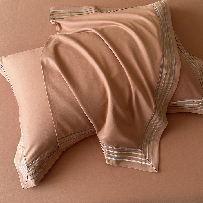 91家纺网 家纺一手货源 找家纺 小叮当家纺仓储工厂店 2025新款A类(买家秀 不断货)全棉纯棉长绒棉纯棉加厚刺绣磨毛四件套-千浔系列 千浔-爱玛橙