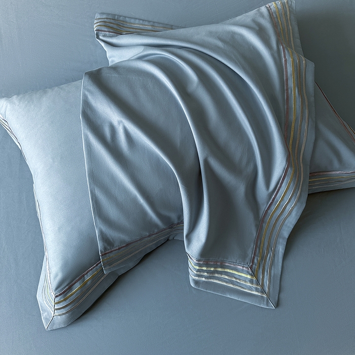 91家纺网 家纺一手货源 找家纺 小叮当家纺仓储工厂店 2025新款A类(买家秀 不断货)全棉纯棉长绒棉纯棉加厚刺绣磨毛四件套-千浔系列 千浔-蔚蓝