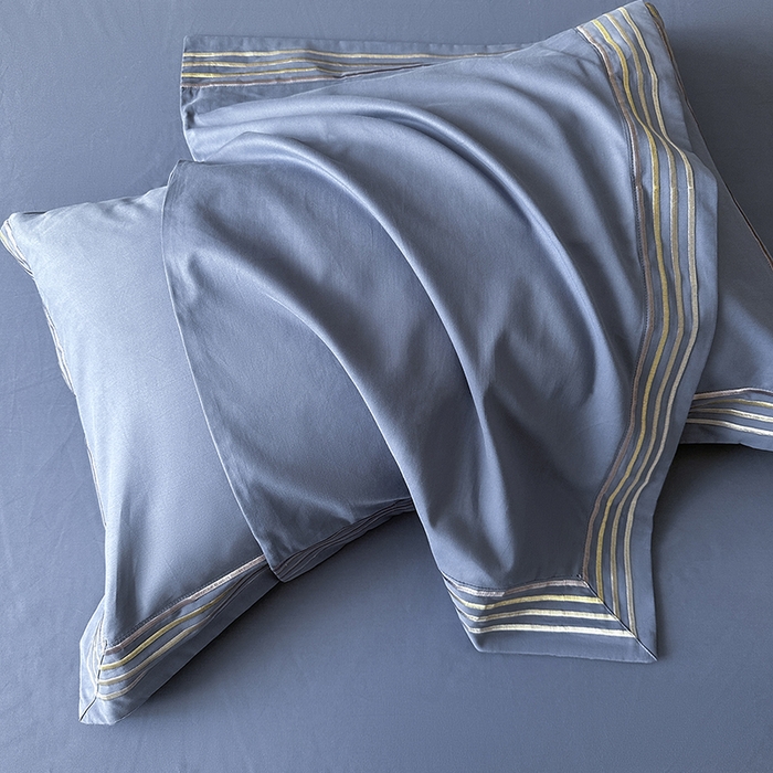 91家纺网 家纺一手货源 找家纺 小叮当家纺仓储工厂店 2025新款A类(买家秀 不断货)全棉纯棉长绒棉纯棉加厚刺绣磨毛四件套-千浔系列 千浔-海茵蓝