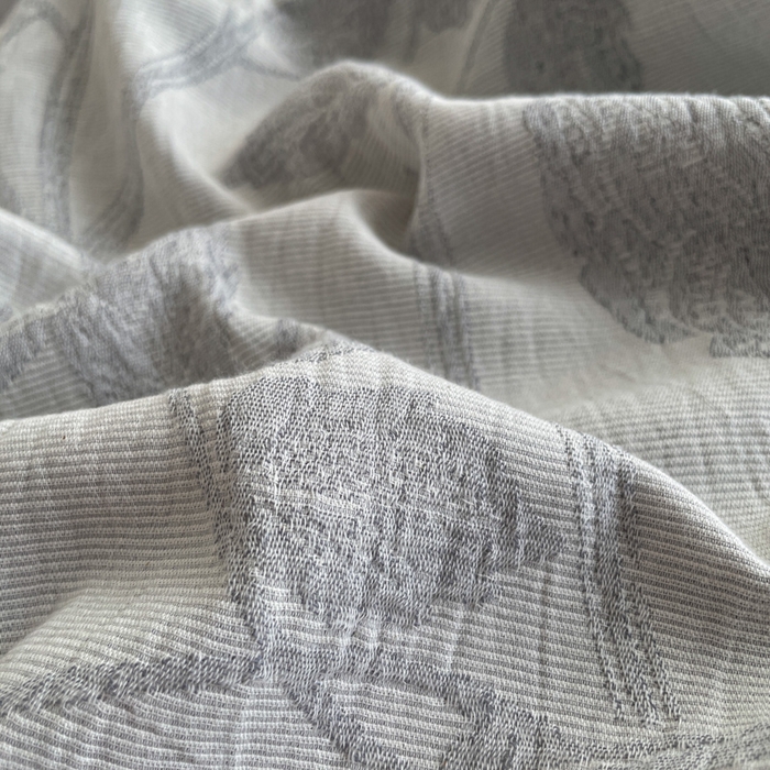 91家纺网 家纺一手货源 找家纺 小叮当家纺仓储工厂店 2025新款秋冬(买家秀 不断货)A类亲肤全棉纯棉色织水洗三层纱提花纯棉四件套 望月-灰