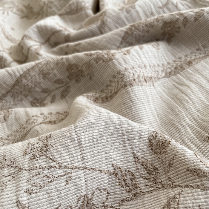 91家纺网 家纺一手货源 找家纺 小叮当家纺仓储工厂店 2025新款秋冬(买家秀 不断货)A类亲肤全棉纯棉色织水洗三层纱提花纯棉四件套 浪漫花韵-咖